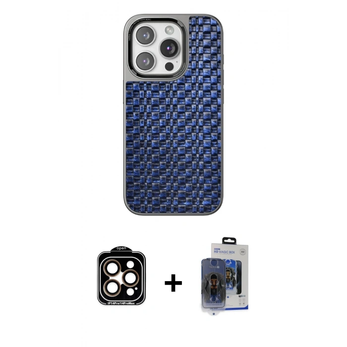 MARSİLYAN™- iPhone 15 Pro Max Kılıf Siluet Form Serisi - Siyah Vanessa Magic Cam + PVD Metal Kamera Lens - TU