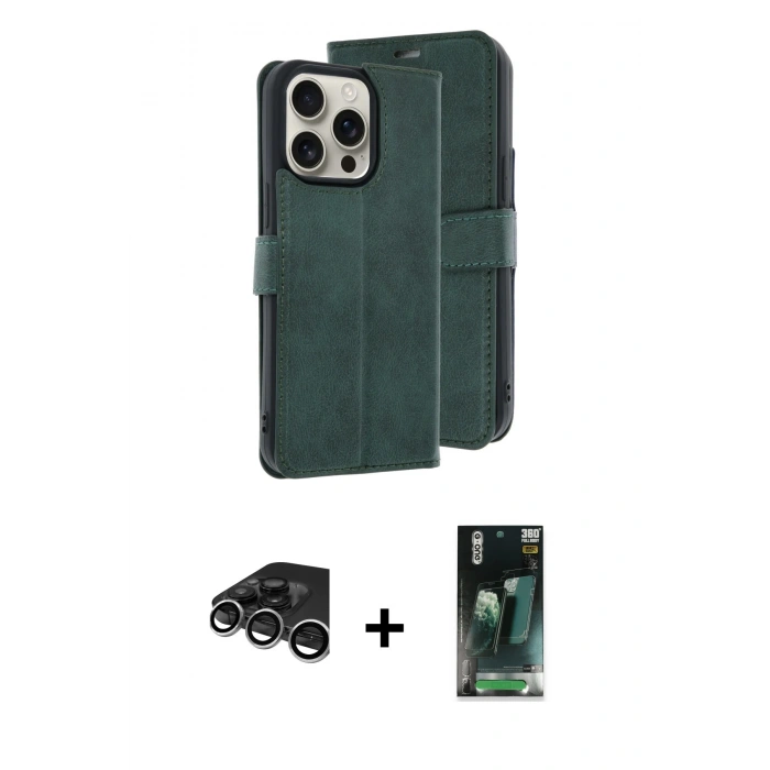 MARSİLYAN™- iPhone 15 Pro Max Kılıf Siluet Işık Serisi - Şeffaf 360 Full Body Arka Koruyucu + Gümüş Raze Metal Kamera Lens