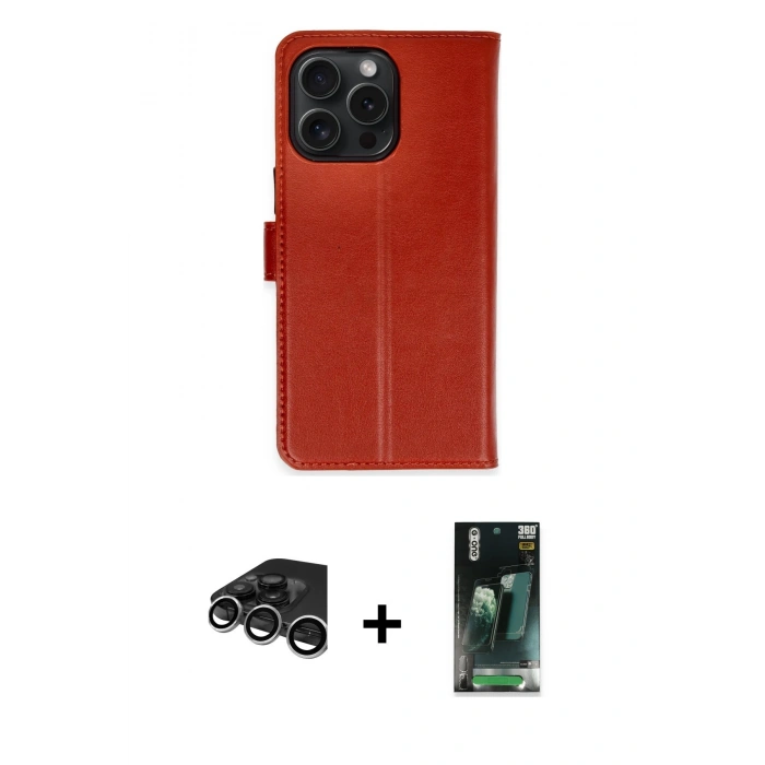 MARSİLYAN™- iPhone 15 Pro Max Kılıf Siluet Işık Serisi - Şeffaf 360 Full Body Arka Koruyucu + Gümüş Raze Metal Kamera Lens