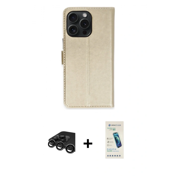 MARSİLYAN™- iPhone 15 Pro Max Kılıf Siluet Işık Serisi - Şeffaf Pasifik Cam Ekran Koruyucu + Raze Metal Kamera Lens - TMGI