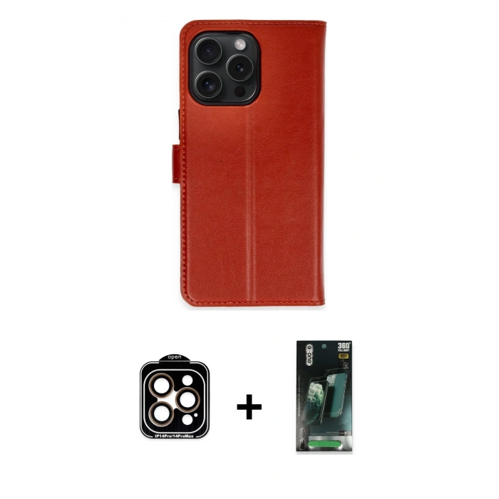 MARSİLYAN™- iPhone 15 Pro Max Kılıf Siluet Işık Serisi - Siyah 360 Mat Full Body Arka Koruyucu + PVD Metal Kamera Lens - TU