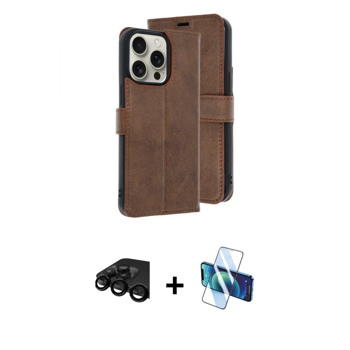MARSİLYAN™- iPhone 15 Pro Max Kılıf Siluet Işık Serisi - Siyah 3D Antistatik Seramik Nano Ekran Koruyucu + Siyah Raze Metal Kamera Lens