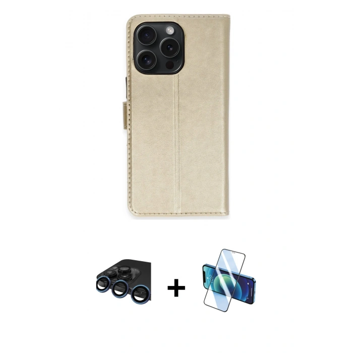 MARSİLYAN™- iPhone 15 Pro Max Kılıf Siluet Işık Serisi - Siyah 3D Antistatik Seramik Nano Ekran Koruyucu + Raze Metal Kamera Lens - LT