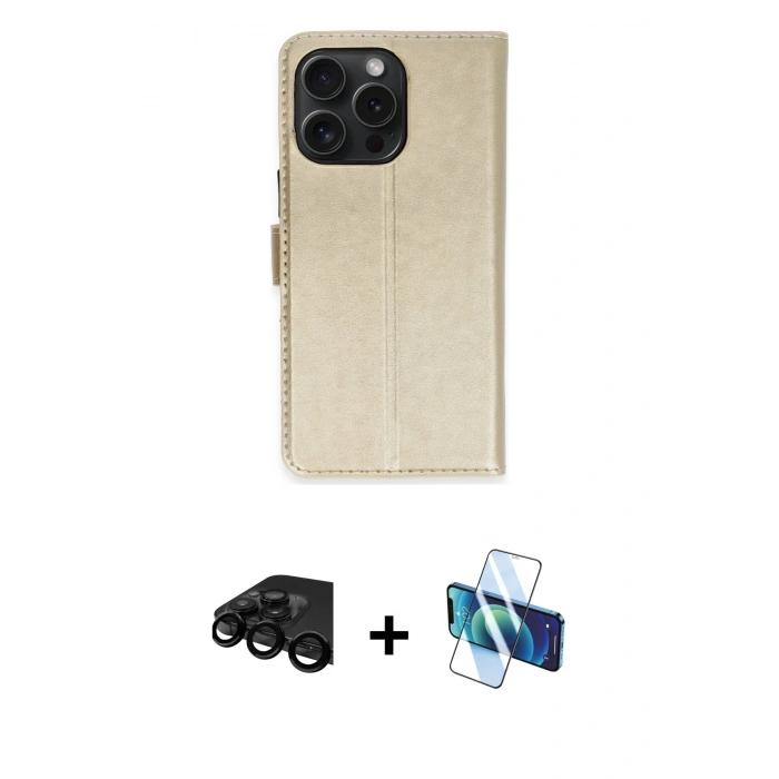 MARSİLYAN™- iPhone 15 Pro Max Kılıf Siluet Işık Serisi - Siyah 3D Antistatik Seramik Nano Ekran Koruyucu + Siyah Raze Metal Kamera Lens