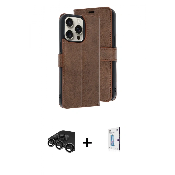 MARSİLYAN™- iPhone 15 Pro Max Kılıf Siluet Işık Serisi - Siyah Bilvis 0.18mm Plus Cam Ekran Koruyucu + Raze Metal Kamera Lens - TMGI