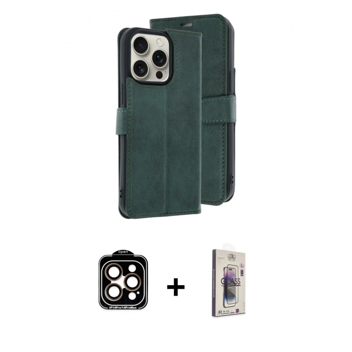 MARSİLYAN™- iPhone 15 Pro Max Kılıf Siluet Işık Serisi - Siyah Bilvis 3D Cam Ekran Koruyucu + PVD Metal Kamera Lens - TU