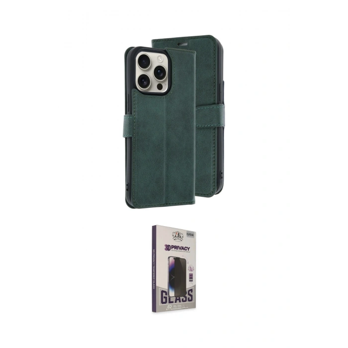 MARSİLYAN™- iPhone 15 Pro Max Kılıf Siluet Işık Serisi - Siyah Bilvis Hayalet Cam Ekran Koruyucu