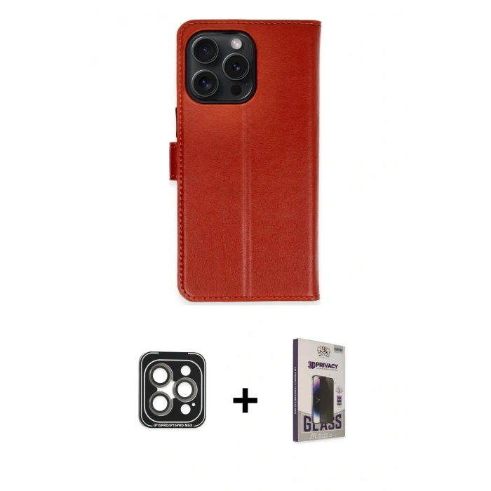MARSİLYAN™- iPhone 15 Pro Max Kılıf Siluet Işık Serisi - Siyah Bilvis Hayalet Cam Ekran Koruyucu + PVD Metal Kamera Lens - GI
