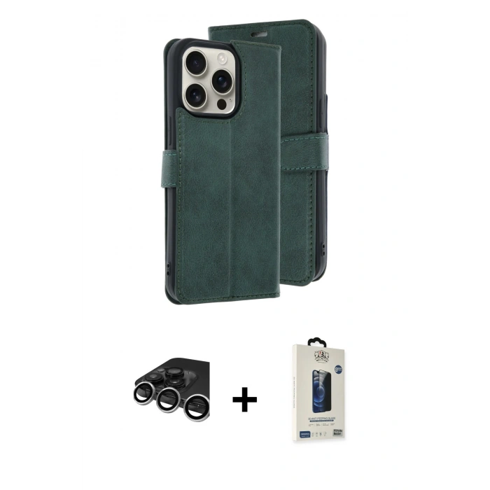 MARSİLYAN™- iPhone 15 Pro Max Kılıf Siluet Işık Serisi - Siyah Bilvis Hayalet Cam Ekran Koruyucu + Raze Metal Kamera Lens - GS