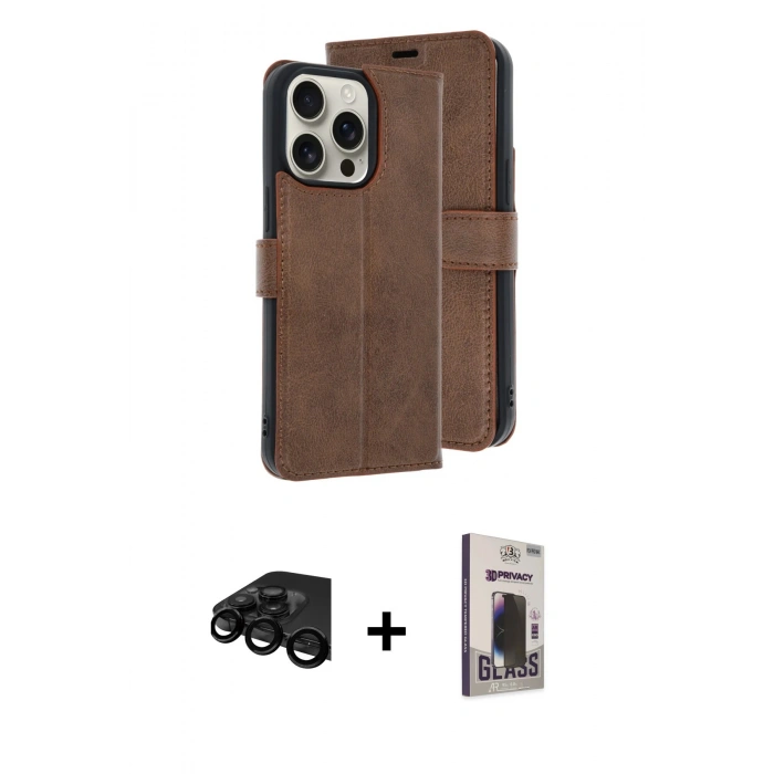 MARSİLYAN™- iPhone 15 Pro Max Kılıf Siluet Işık Serisi - Siyah Bilvis Hayalet Cam Ekran Koruyucu + Raze Metal Kamera Lens - SH