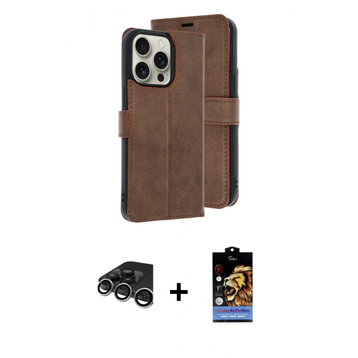 MARSİLYAN™- iPhone 15 Pro Max Kılıf Siluet Işık Serisi - Siyah Buffer Hayalet Cam Ekran Koruyucu + Raze Metal Kamera Lens - GS