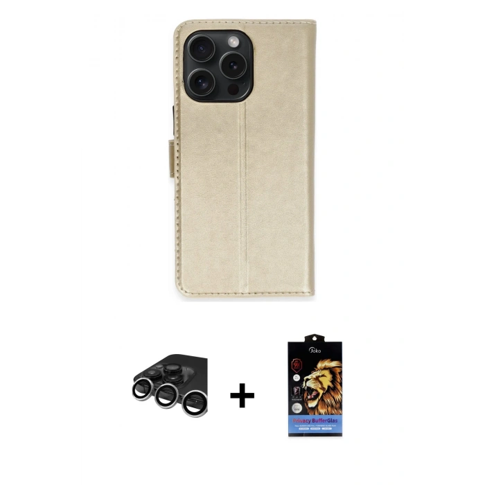 MARSİLYAN™- iPhone 15 Pro Max Kılıf Siluet Işık Serisi - Siyah Buffer Hayalet Cam Ekran Koruyucu + Raze Metal Kamera Lens - GS