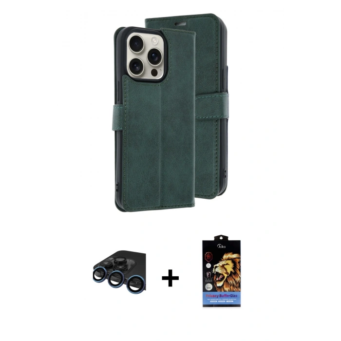 MARSİLYAN™- iPhone 15 Pro Max Kılıf Siluet Işık Serisi - Siyah Buffer Hayalet Cam Ekran Koruyucu + Raze Metal Kamera Lens - LT