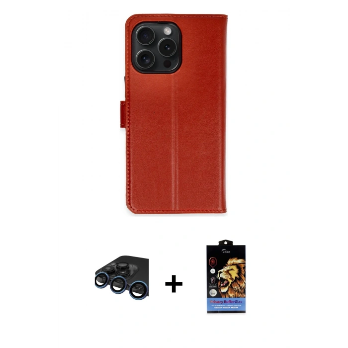 MARSİLYAN™- iPhone 15 Pro Max Kılıf Siluet Işık Serisi - Siyah Buffer Hayalet Cam Ekran Koruyucu + Raze Metal Kamera Lens - LT