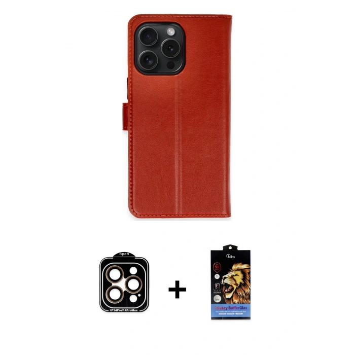 MARSİLYAN™- iPhone 15 Pro Max Kılıf Siluet Işık Serisi - Siyah Buffer Hayalet Cam Ekran Koruyucu + PVD Metal Kamera Lens - TU