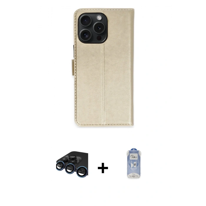 MARSİLYAN™- iPhone 15 Pro Max Kılıf Siluet Işık Serisi - Siyah Joko Magic 5D Cam + Raze Metal Kamera Lens - LT