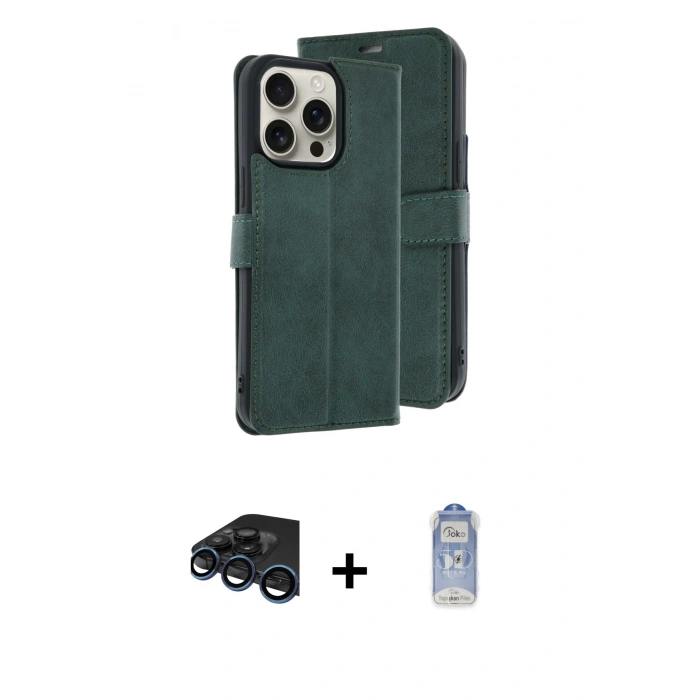 MARSİLYAN™- iPhone 15 Pro Max Kılıf Siluet Işık Serisi - Siyah Joko Magic 5D Cam + Raze Metal Kamera Lens - LT