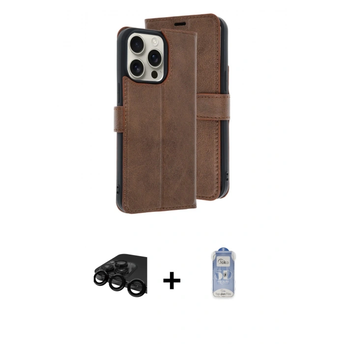 MARSİLYAN™- iPhone 15 Pro Max Kılıf Siluet Işık Serisi - Siyah Joko Magic 5D Cam + Raze Metal Kamera Lens - SH