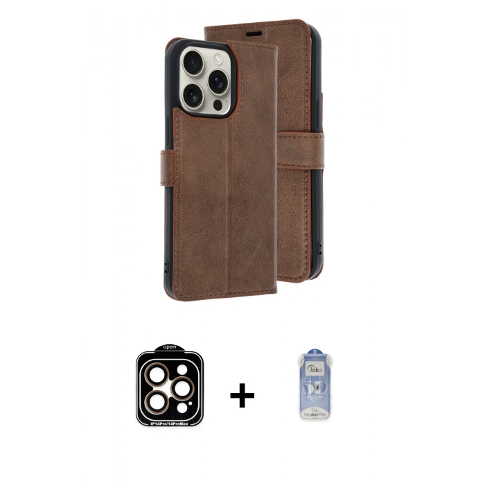 MARSİLYAN™- iPhone 15 Pro Max Kılıf Siluet Işık Serisi - Siyah Joko Magic 5D Cam + PVD Metal Kamera Lens - TU