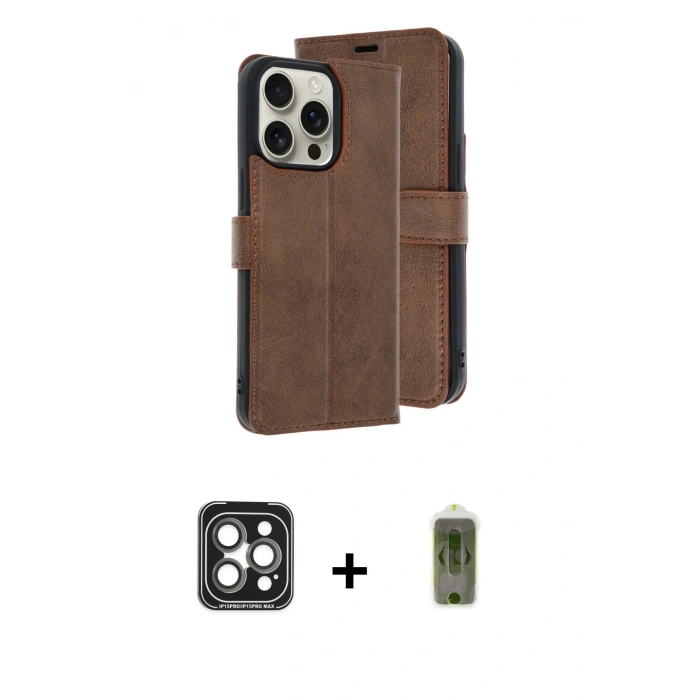 MARSİLYAN™- iPhone 15 Pro Max Kılıf Siluet Işık Serisi - Siyah Joko Magic 5D Hayalet Cam + PVD Metal Kamera Lens - GI