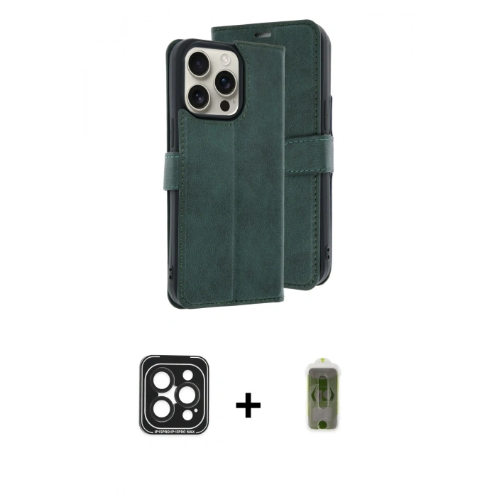 MARSİLYAN™- iPhone 15 Pro Max Kılıf Siluet Işık Serisi - Siyah Joko Magic 5D Hayalet Cam + PVD Metal Kamera Lens - SH