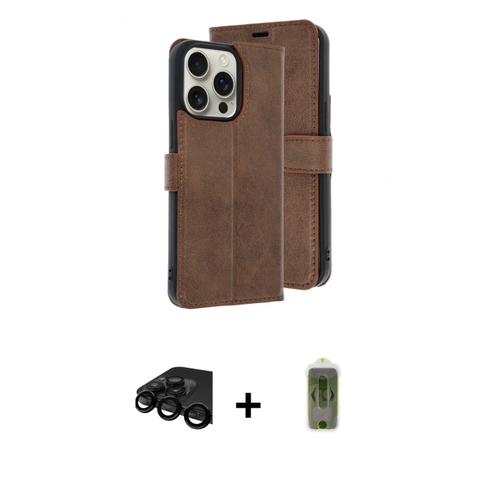 MARSİLYAN™- iPhone 15 Pro Max Kılıf Siluet Işık Serisi - Siyah Joko Magic 5D Hayalet Cam + Raze Metal Kamera Lens - SH