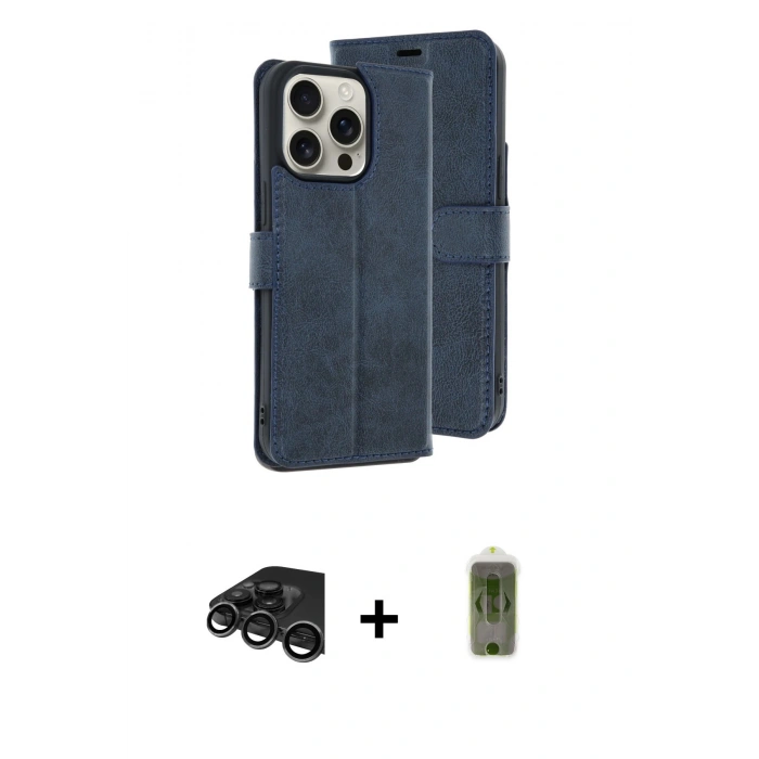 MARSİLYAN™- iPhone 15 Pro Max Kılıf Siluet Işık Serisi - Siyah Joko Magic 5D Hayalet Cam + Raze Metal Kamera Lens - TMGI