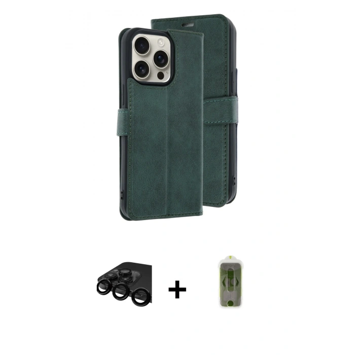 MARSİLYAN™- iPhone 15 Pro Max Kılıf Siluet Işık Serisi - Siyah Joko Magic 5D Hayalet Cam + Siyah Raze Metal Kamera Lens