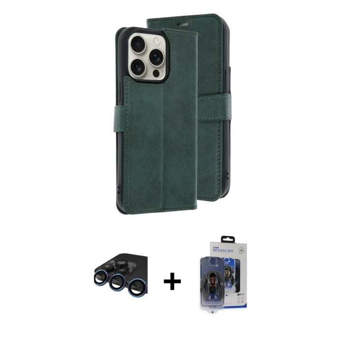 MARSİLYAN™- iPhone 15 Pro Max Kılıf Siluet Işık Serisi - Siyah Vanessa Magic Cam + Raze Metal Kamera Lens - LT