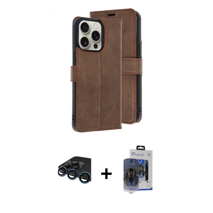 MARSİLYAN™- iPhone 15 Pro Max Kılıf Siluet Işık Serisi - Siyah Vanessa Magic Cam + Raze Metal Kamera Lens - LT