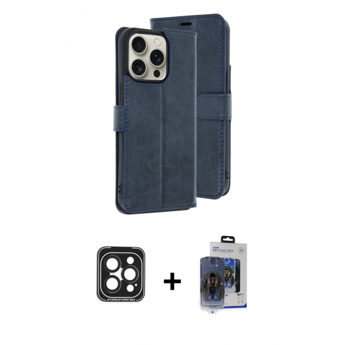 MARSİLYAN™- iPhone 15 Pro Max Kılıf Siluet Işık Serisi - Siyah Vanessa Magic Cam + PVD Metal Kamera Lens - SH
