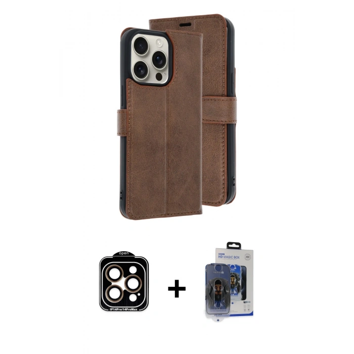 MARSİLYAN™- iPhone 15 Pro Max Kılıf Siluet Işık Serisi - Siyah Vanessa Magic Cam + PVD Metal Kamera Lens - TU