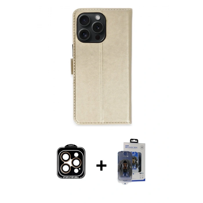 MARSİLYAN™- iPhone 15 Pro Max Kılıf Siluet Işık Serisi - Siyah Vanessa Magic Cam + PVD Metal Kamera Lens - TU