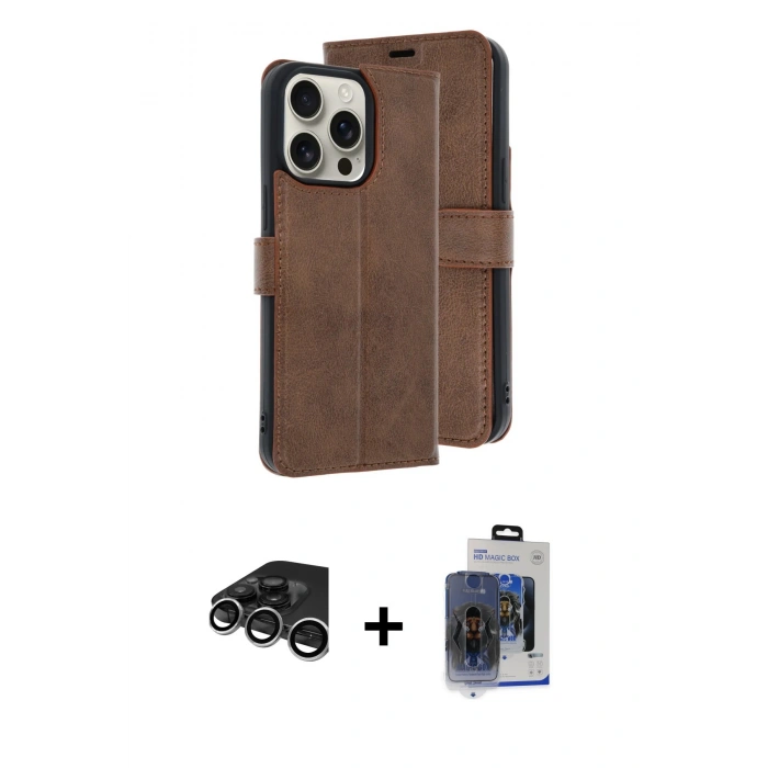 MARSİLYAN™- iPhone 15 Pro Max Kılıf Siluet Işık Serisi - Siyah Vanessa Magic Cam + Raze Metal Kamera Lens - GS