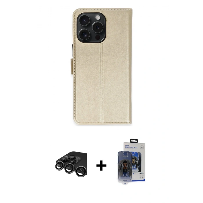 MARSİLYAN™- iPhone 15 Pro Max Kılıf Siluet Işık Serisi - Siyah Vanessa Magic Cam + Raze Metal Kamera Lens - TMGI