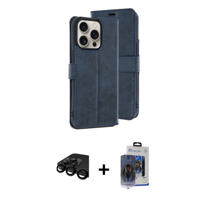 MARSİLYAN™- iPhone 15 Pro Max Kılıf Siluet Işık Serisi - Siyah Vanessa Magic Cam + Raze Metal Kamera Lens - SH