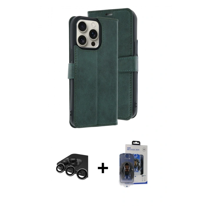 MARSİLYAN™- iPhone 15 Pro Max Kılıf Siluet Işık Serisi - Siyah Vanessa Magic Cam + Raze Metal Kamera Lens - TMGI