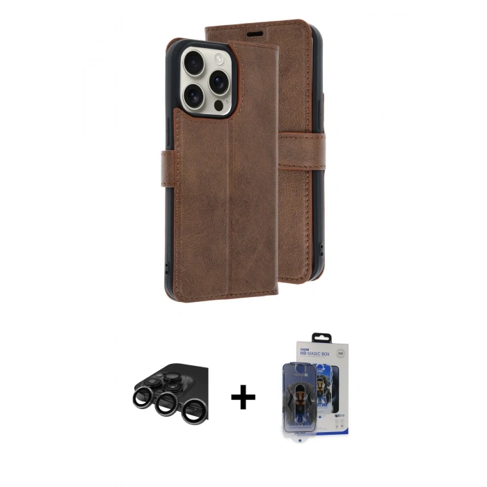 MARSİLYAN™- iPhone 15 Pro Max Kılıf Siluet Işık Serisi - Siyah Vanessa Magic Cam + Raze Metal Kamera Lens - TMGI