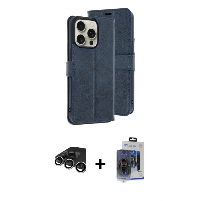MARSİLYAN™- iPhone 15 Pro Max Kılıf Siluet Işık Serisi - Siyah Vanessa Magic Cam + Raze Metal Kamera Lens - GS