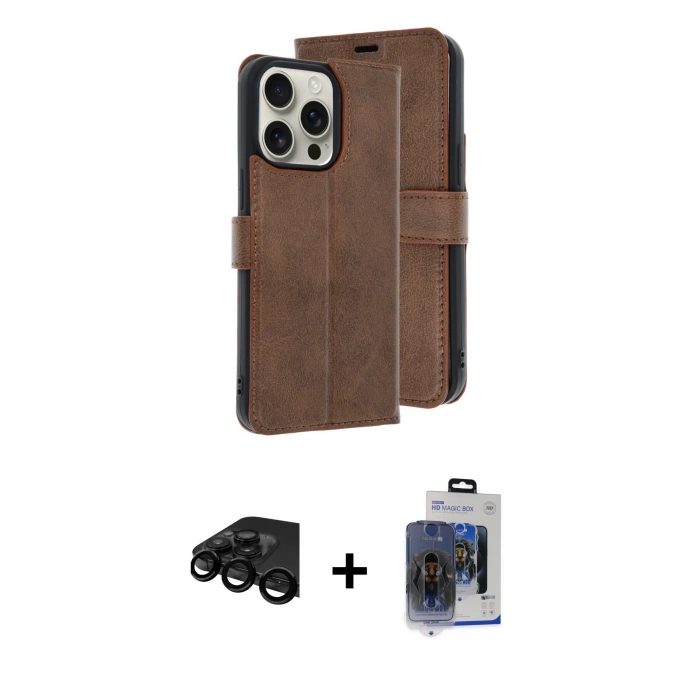 MARSİLYAN™- iPhone 15 Pro Max Kılıf Siluet Işık Serisi - Siyah Vanessa Magic Cam + Raze Metal Kamera Lens - SH