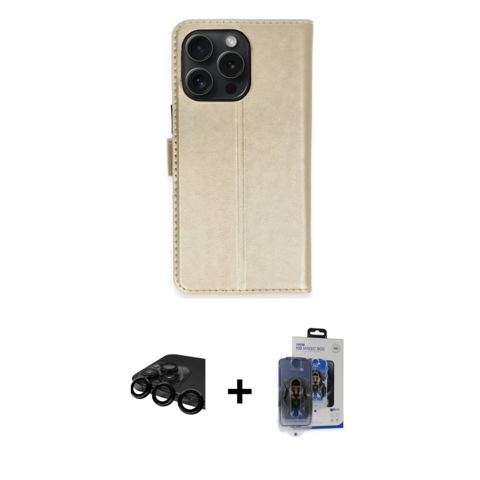 MARSİLYAN™- iPhone 15 Pro Max Kılıf Siluet Işık Serisi - Siyah Vanessa Magic Cam + Raze Metal Kamera Lens - SH