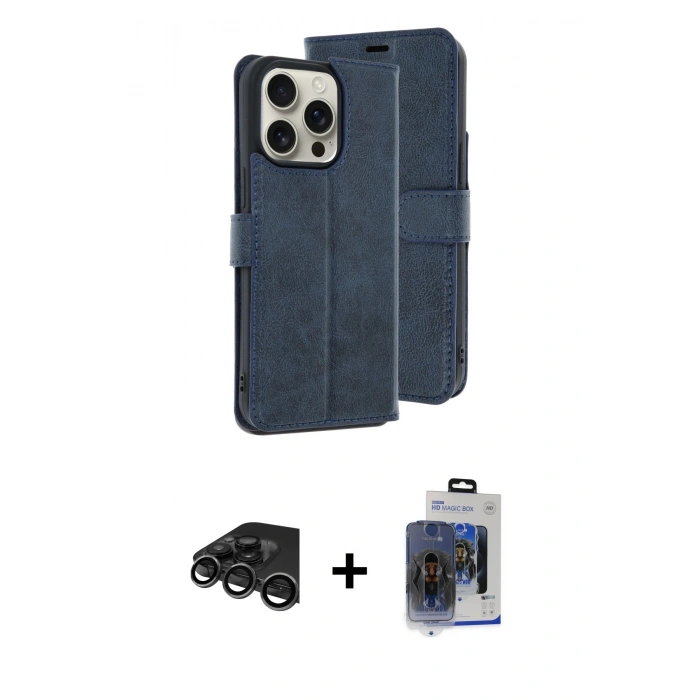 MARSİLYAN™- iPhone 15 Pro Max Kılıf Siluet Işık Serisi - Siyah Vanessa Magic Cam + Raze Metal Kamera Lens - TMGI