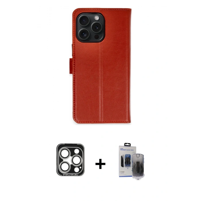 MARSİLYAN™- iPhone 15 Pro Max Kılıf Siluet Işık Serisi - Siyah Vanessa Magic Hayalet Cam + PVD Metal Kamera Lens - GS