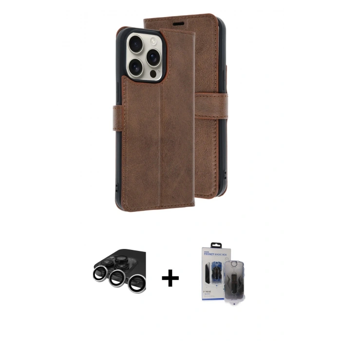 MARSİLYAN™- iPhone 15 Pro Max Kılıf Siluet Işık Serisi - Siyah Vanessa Magic Hayalet Cam + Raze Metal Kamera Lens - GS