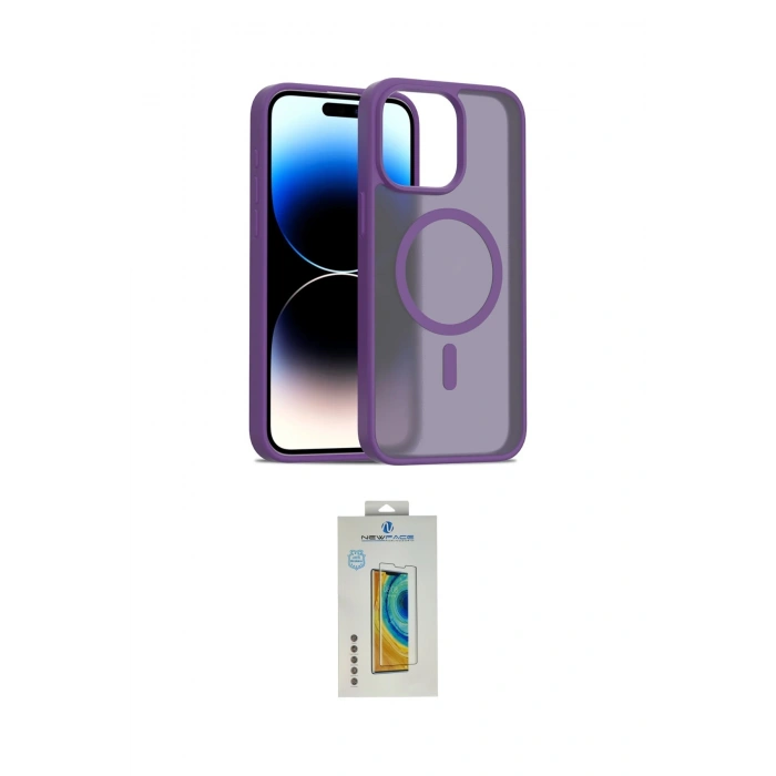 MARSİLYAN™- iPhone 15 Pro Max Kılıf Siluet Minimal Prime - Siyah Polymer Nano Ekran Koruyucu