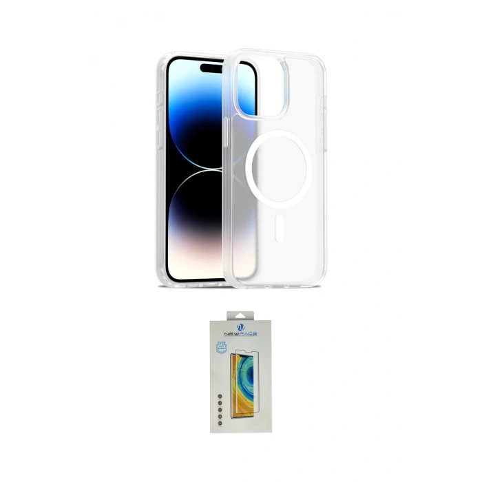 MARSİLYAN™- iPhone 15 Pro Max Kılıf Siluet Minimal Prime - Siyah Polymer Nano Ekran Koruyucu