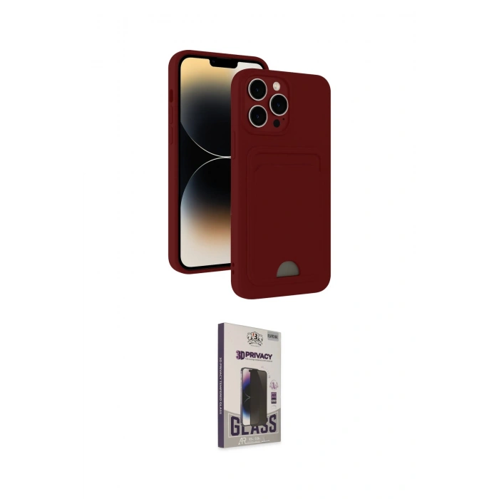 MARSİLYAN™- iPhone 15 Pro Max Kılıf Vadi Çizgi Prime - Siyah Bilvis Hayalet Cam Ekran Koruyucu