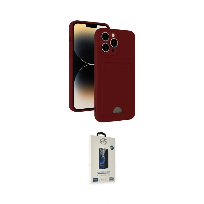 MARSİLYAN™- iPhone 15 Pro Max Kılıf Vadi Çizgi Prime - Siyah Bilvis Hayalet Cam Ekran Koruyucu