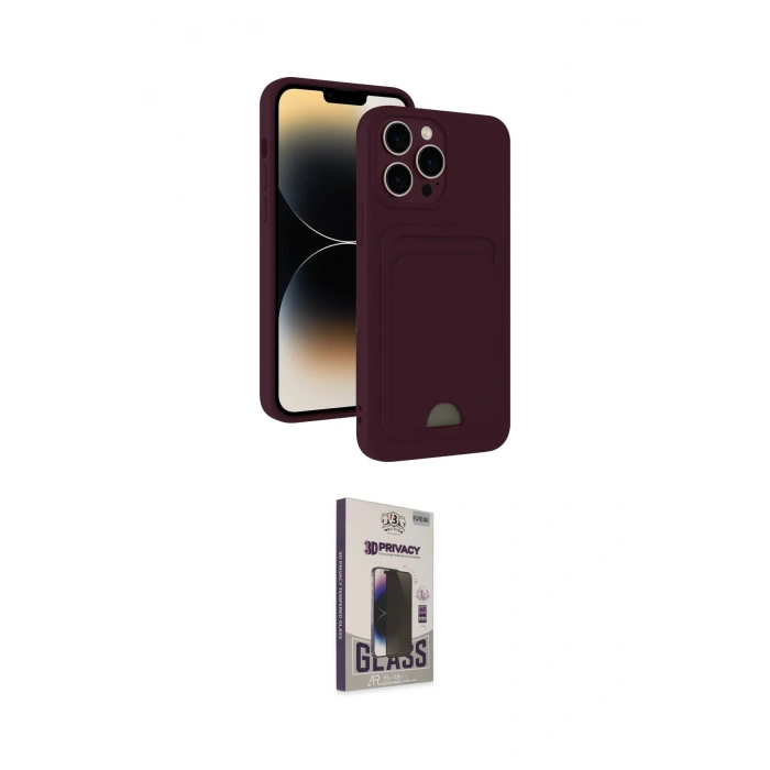 MARSİLYAN™- iPhone 15 Pro Max Kılıf Vadi Çizgi Prime - Siyah Bilvis Hayalet Cam Ekran Koruyucu