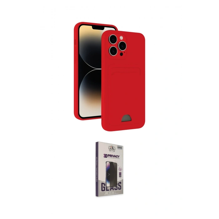 MARSİLYAN™- iPhone 15 Pro Max Kılıf Vadi Çizgi Prime - Siyah Bilvis Hayalet Cam Ekran Koruyucu